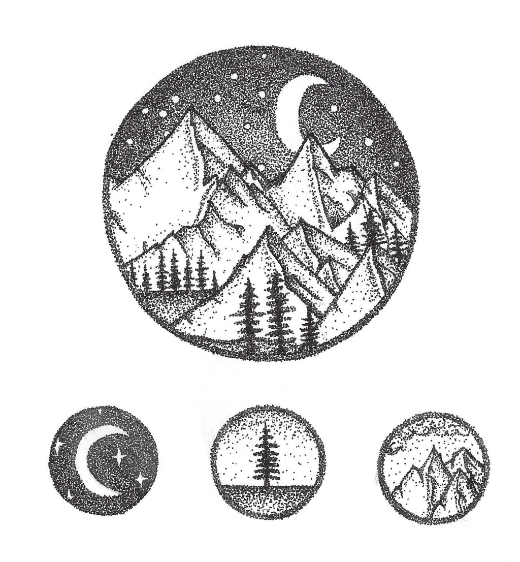 Stippled Nighttime Scene